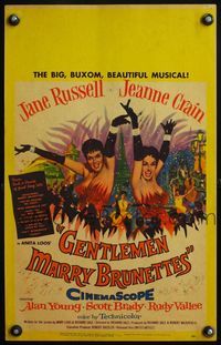 4s125 GENTLEMEN MARRY BRUNETTES WC '55 sexy Jane Russell & Jeanne Crain in the big, buxom musical!