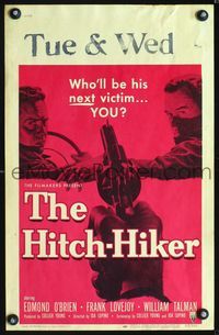4s153 HITCH-HIKER WC '53 classic POV image of hitchhiker in back seat pointing gun at front!