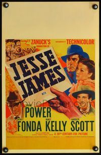 4s176 JESSE JAMES WC '39 art of most famous outlaws Tyrone Power & Henry Fonda as Frank!