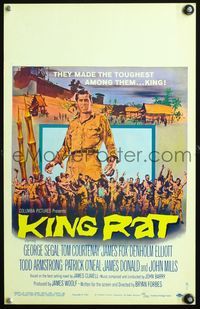 4s188 KING RAT WC '65 art of George Segal & Tom Courtenay, James Clavell, World War II POWs!
