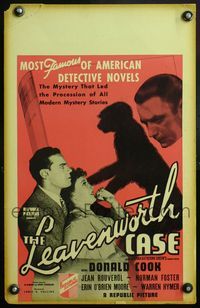 4s201 LEAVENWORTH CASE WC '36 most famous American detective novel, cool monkey shadow image!