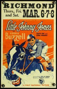 4s205 LITTLE JOHNNY JONES WC '29 wonderful art of singing jockey Eddie Buzzell on his race horse!
