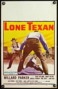 4s208 LONE TEXAN WC '59 Texas cowboy Willard Parker saves Audrey Dalton from bad guy!