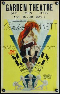 4s240 MOULIN ROUGE WC '34 sexy entertainer Constance Bennett plays identical twins, deco design!
