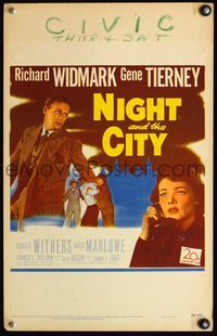 4s246 NIGHT & THE CITY WC '50 wrestling promoter Richard Widmark, Gene Tierney on phone!