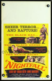 4s247 NIGHTFALL WC '57 Jacques Tourneur noir, Aldo Ray, sexy Anne Bancroft is a pick-up girl!