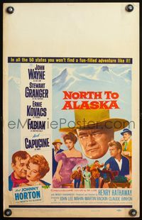 4s248 NORTH TO ALASKA WC '60 John Wayne & sexy Capucine in a fun-filled adventure in the Yukon!