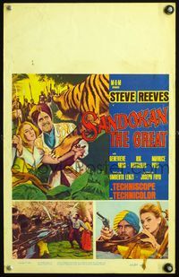 4s304 SANDOKAN THE GREAT WC '65 Umberto Lenzi, great art of tiger leaping at Steve Reeves!
