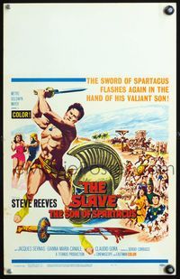 4s323 SLAVE WC '63 Il Figlio di Spartacus, art of Steve Reeves as the son of Spartacus!