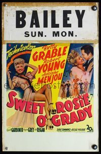 4s346 SWEET ROSIE O'GRADY WC '43 sexy full-length Betty Grable, Robert Young, Adolphe Menjou