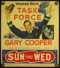 4s354 TASK FORCE WC '49 great image of Gary Cooper in uniform with his hands in the air!