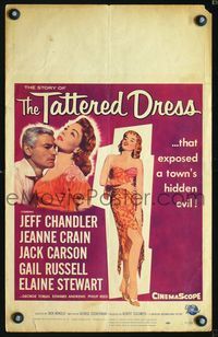 4s355 TATTERED DRESS WC '57 Jeff Chandler, sexy Jeanne Crain & Gail Russell!