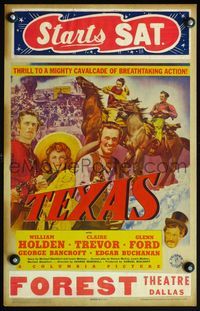 4s360 TEXAS WC '41 William Holden, Claire Trevor, Glenn Ford, cool image!