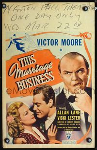 4s364 THIS MARRIAGE BUSINESS WC '38 Victor Moore is a license clerk who always has happy couples!