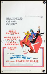 4s366 THOROUGHLY MODERN MILLIE WC '67 Bob Peak art of Julie Andrews, Mary Tyler Moore & Channing!