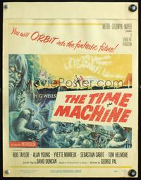4s369 TIME MACHINE WC '60 H.G. Wells, George Pal, great Reynold Brown sci-fi artwork!