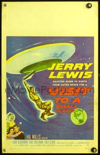 4s387 VISIT TO A SMALL PLANET WC '60 wacky alien Jerry Lewis saucers down to Earth from space!