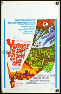4s388 VOYAGE TO THE BOTTOM OF THE SEA WC '61 Walter Pidgeon, cool art of scuba divers & monster!