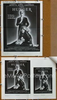 4t479 HUNGER ad mat '83 vampire Catherine Deneuve & rocker David Bowie!