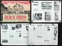 4t088 BEACH PARTY pressbook '63 Frankie Avalon & Annette Funicello riding a wave on surf boards!