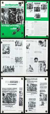 4t175 C.C. & COMPANY pressbook '70 great images of Joe Namath on motorcycle, biker gang!