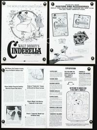 4t217 CINDERELLA pressbook R73 Walt Disney classic romantic fantasy cartoon!