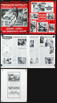 4t275 DESPERATE HOURS pressbook '55 art of Humphrey Bogart & Fredric March, William Wyler