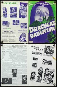 4t303 DRACULA'S DAUGHTER pressbook R49 Gloria Holden in title role in Universal horror!