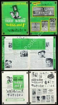 4t313 EGG & I pressbook '47 Claudette Colbert, MacMurray, first Ma & Pa Kettle, by Betty MacDonald!