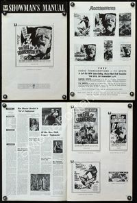 4t327 EVIL OF FRANKENSTEIN pressbook '64 Peter Cushing, Hammer, he's back and no one can stop him!