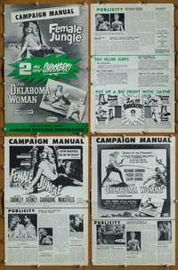 4t684 OKLAHOMA WOMAN/FEMALE JUNGLE pressbook '56 AIP double-bill sex shockers!