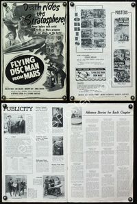 4t355 FLYING DISC MAN FROM MARS pressbook '50 serial, Walter Reed, Lois Collier!