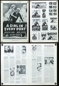 4t398 GIRL IN EVERY PORT pressbook '52 artwork of wacky sailor Groucho Marx & sexy Marie Wilson!