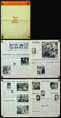 4t427 GUYS & DOLLS pressbook '55 Marlon Brando, Jean Simmons, Frank Sinatra, Vivian Blaine!