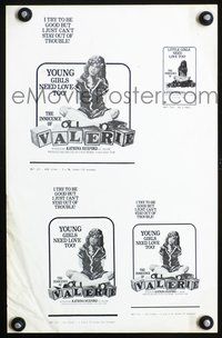 4t495 INNOCENCE OF VALERIE pressbook '75 young girls need love too, xxx rated!