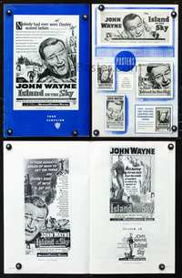 4t507 ISLAND IN THE SKY pressbook '53 William Wellman, James Arness, closeup art of big John Wayne!