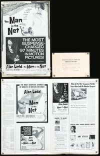 4t609 MAN IN THE NET pressbook '59 Alan Ladd, Carolyn Jones, a woman's lures can get him out!