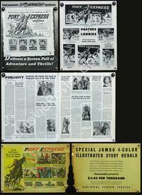 4t722 PONY EXPRESS pressbook '53 great art of Charlton Heston as Buffalo Bill on horseback!