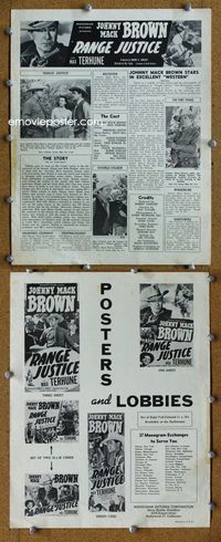 4t743 RANGE JUSTICE pressbook '49 Johnny Mack Brown & Max Terhune western!