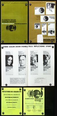 4t747 REFLECTIONS IN A GOLDEN EYE pressbook '67 Huston, images of Elizabeth Taylor & Marlon Brando!