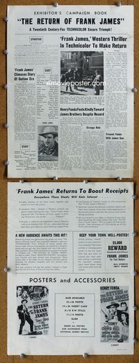 4t750 RETURN OF FRANK JAMES pressbook R51 Henry Fonda, Gene Tierney & Jackie Cooper!
