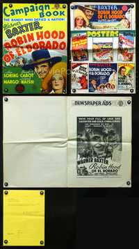 4t760 ROBIN HOOD OF EL DORADO pressbook '36 William Wellman directed, Warner Baxter, Ann Loring!