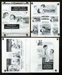 4t768 ROMAN HOLIDAY pressbook '53 close-ups of Audrey Hepburn & Gregory Peck, William Wyler!