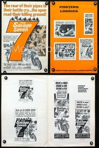 4t789 SAVAGE SEVEN pressbook '68 bad bikers, the open road is their killing ground!