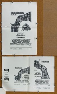 4t813 SHOOTIST ad mat '76 best Richard Amsel artwork of cowboy John Wayne & cast montage!