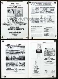 4t872 TARAS BULBA pressbook '62 Tony Curtis & Yul Brynner clash, art by McCarthy!