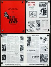 4t891 THIN RED LINE pressbook '64 James Jones, Kier Dullea, from the novel by James Jones!