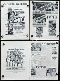 4t909 TITANIC pressbook '53 great artwork of Clifton Webb & Barbara Stanwyck on legendary ship!