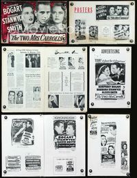 4t934 TWO MRS. CARROLLS pressbook '47 Humphrey Bogart, Barbara Stanwyck & Alexis Smith!