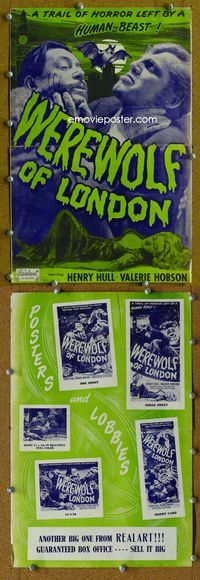 4t968 WEREWOLF OF LONDON pressbook R51 Henry Hull, Valerie Hobson & Warner Oland in 1st Universal!